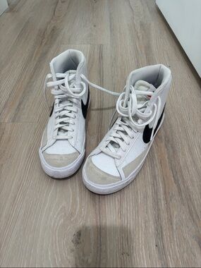 Nike White and Black High-Top Sneakers